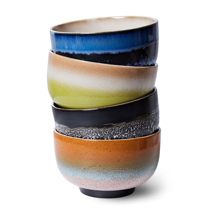 70's bowl Ø13.5 cm 4-pack - Groovy - HKliving